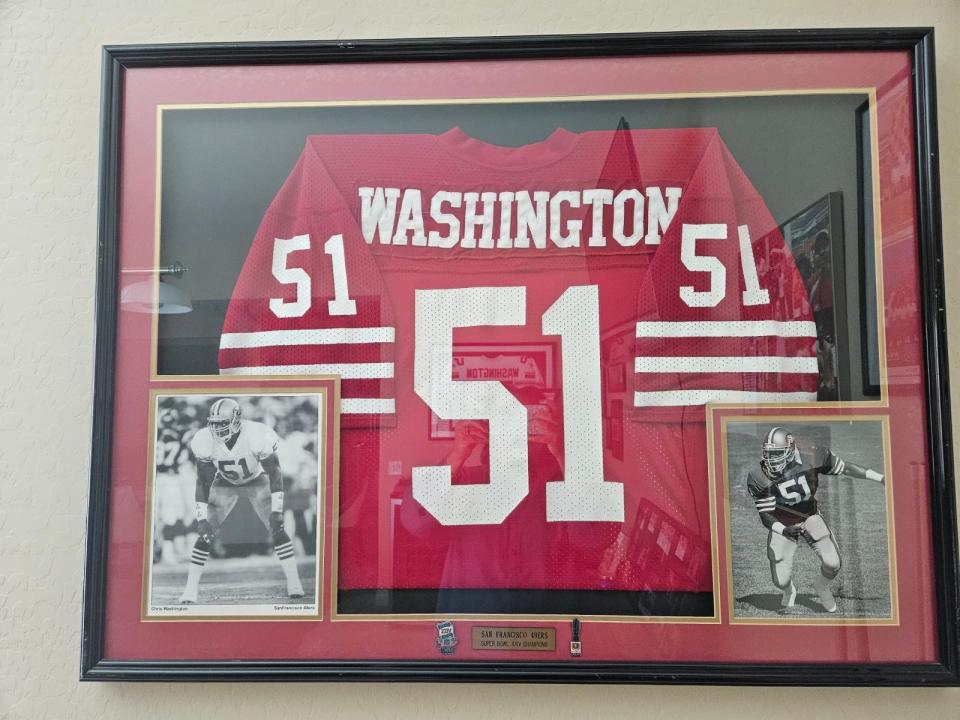 Chris Washington, a former NFL linebacker for the San Francisco 49ers, helped lead the team to victory during Super Bowl XXIV, defeating the Denver Broncos in the 1989 season.