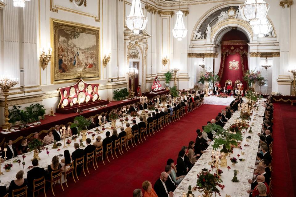 Guests seated at the banquet as The King made his speech on Tuesday (PA)