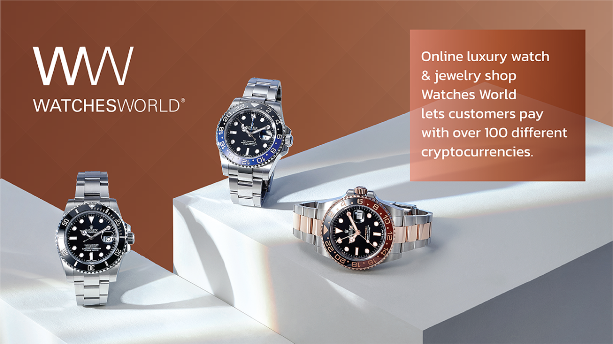 Online Luxury Watch & Jewelry Shop Watches World Lets Customers Pay With  Over 100 Different Cryptocurrencies