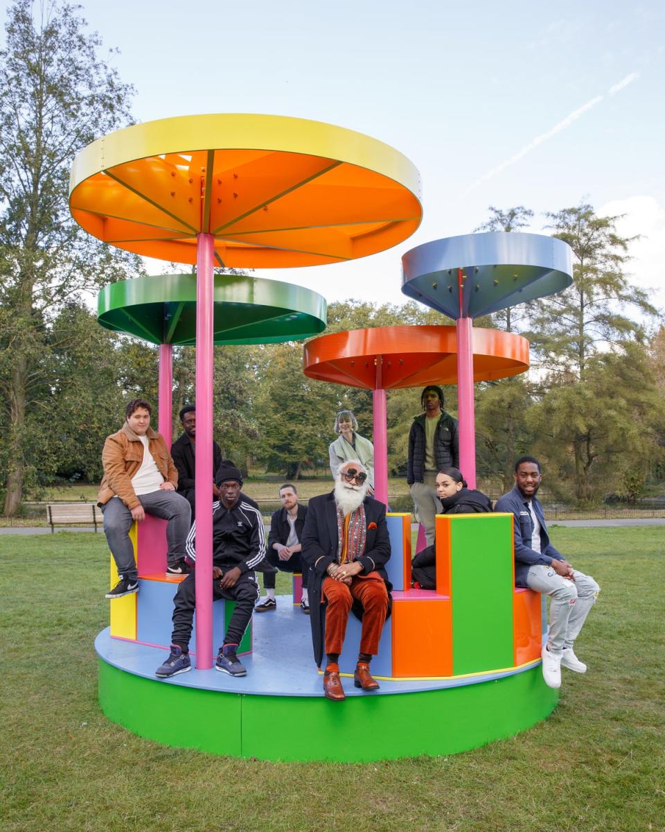 For ‘Bringing Home to the Unknown’, Mayesbrook Park School pupils helped create a colourful public realm installation for Regent’s Park (Luke O’Donovan)