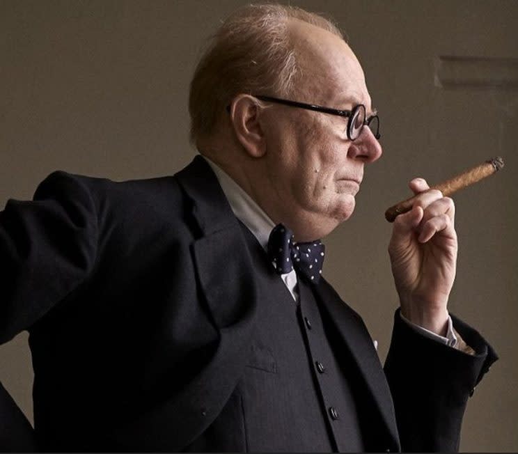 Oh yes... Oldman's amazing transformation into Churchill - Credit: Universal/Jack English