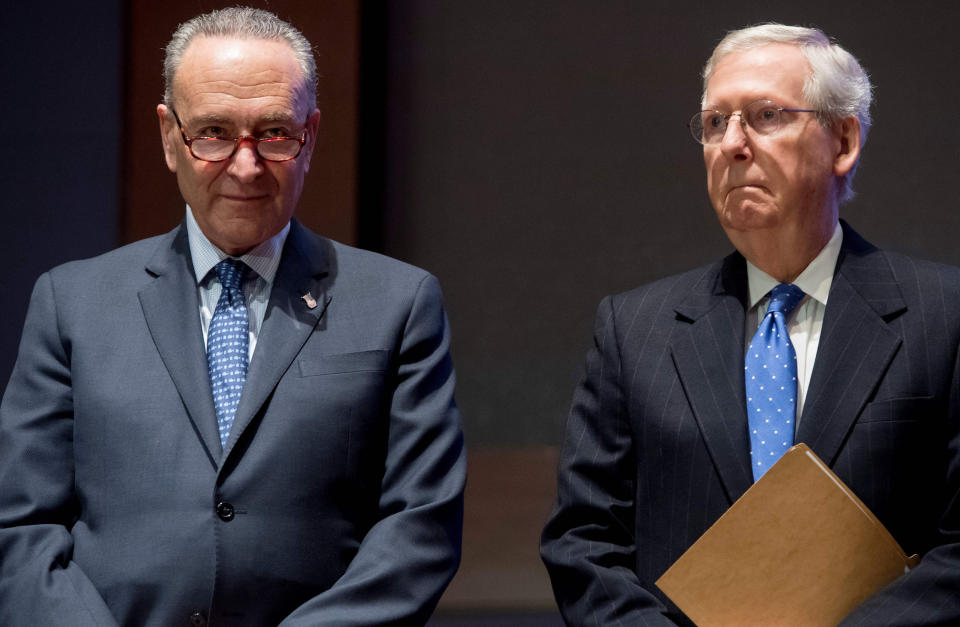 Image: Mitch McConnell and Chuck Schumer (Saul Loeb / AFP - Getty Images file)