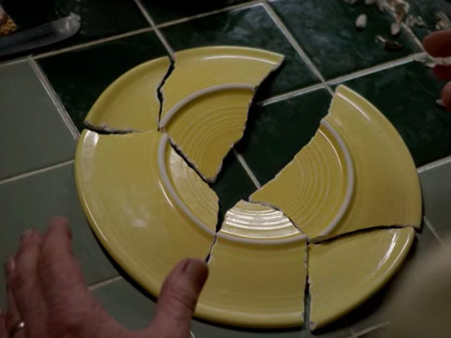 A broken plate on AMC's "Breaking Bad."