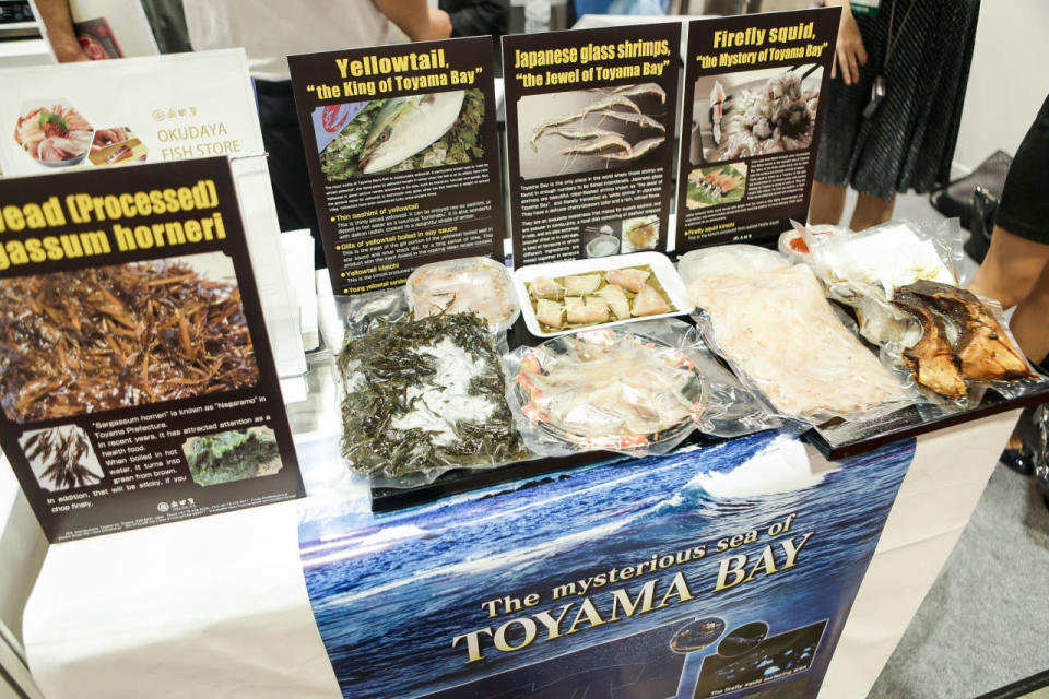 Visitors can learn more about seafood items unique to Japan.