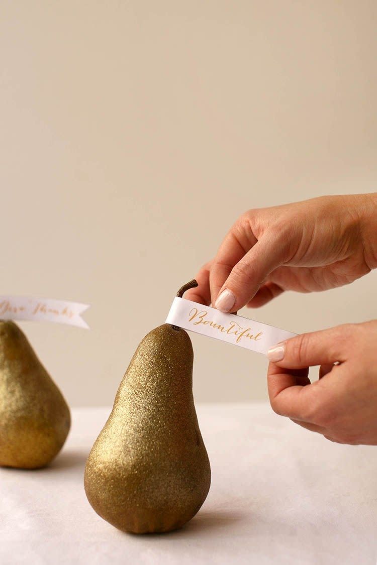 Glitter Pear Place Cards