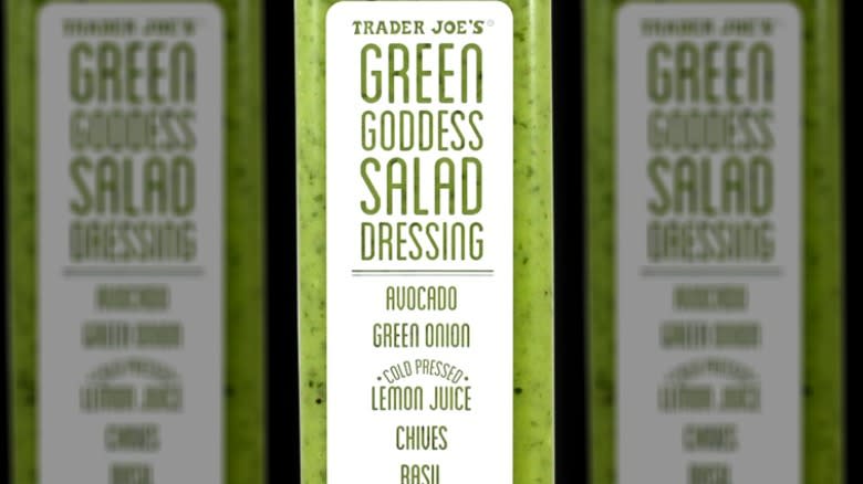 Close up of Trader Joe's Green Goddess Salad Dresing