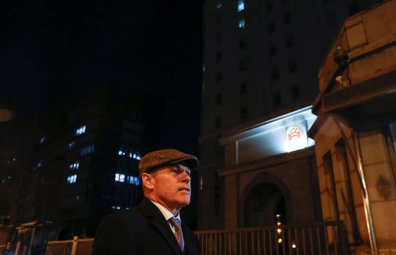 Nickel, charge d'affaires of the Canadian Embassy in Beijing, stands outside Beijing No. 2 Intermediate People's Court