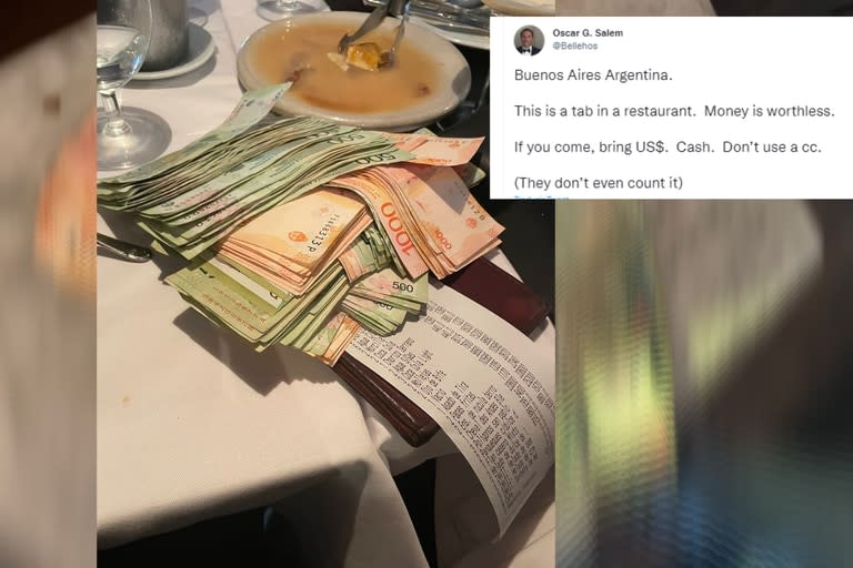 Fue a cenar en Buenos Aires y mostró lo que gastó en pesos.