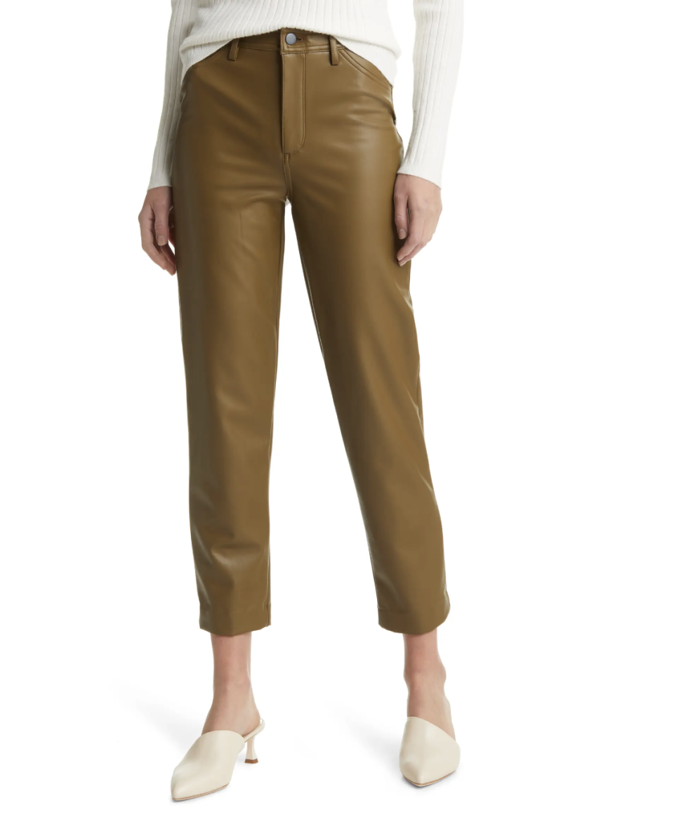 Halogen Five Pocket Crop Faux Leather Pants. Image via Nordstrom.