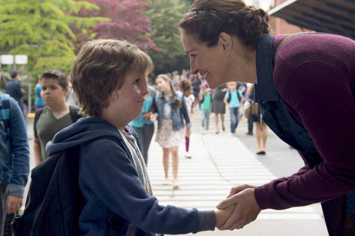 Jacob Tremblay and Julia Roberts in "Wonder," based on the bestseller by R.J. Palacio. (Photo: Lionsgate)