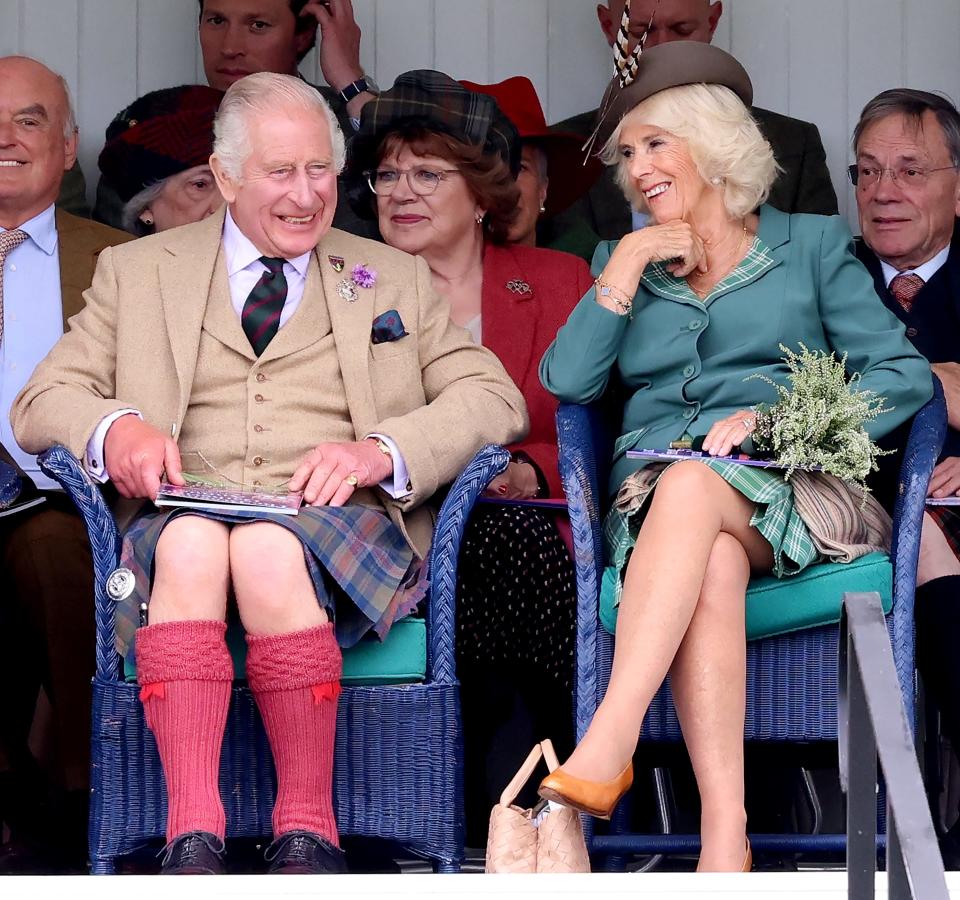 King Charles and Camilla at the Highland Games in 2023