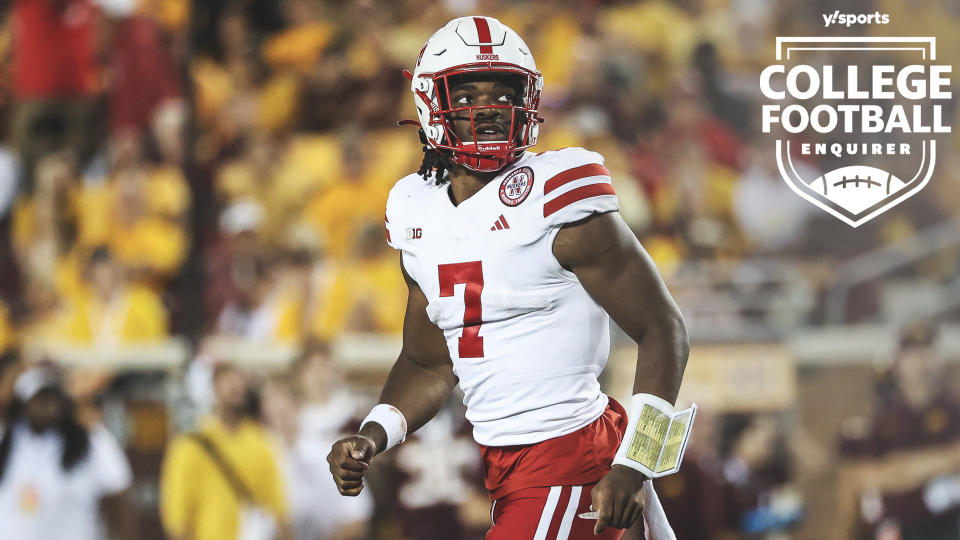 Nebraska quarterback Jeff Sims looks towards the sidelines
Matt Krohn-USA TODAY Sports