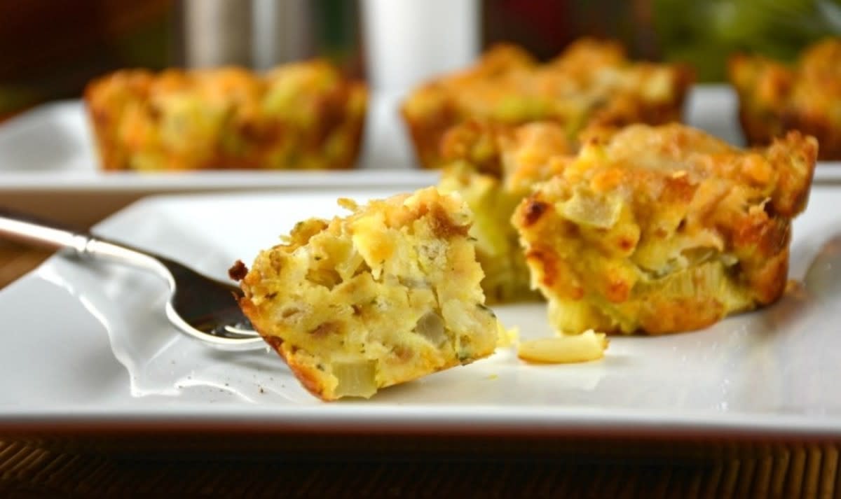 <p>Kitchen Divas</p><p>A great holiday side dish!</p><p><strong>Get the recipe: </strong><a href="https://kitchendivas.com/easy-cheesy-stuffing-muffins/" rel="nofollow noopener" target="_blank" data-ylk="slk:Easy Cheesy Stuffing Muffins;elm:context_link;itc:0;sec:content-canvas" class="link rapid-noclick-resp"><strong>Easy Cheesy Stuffing Muffins</strong></a></p>