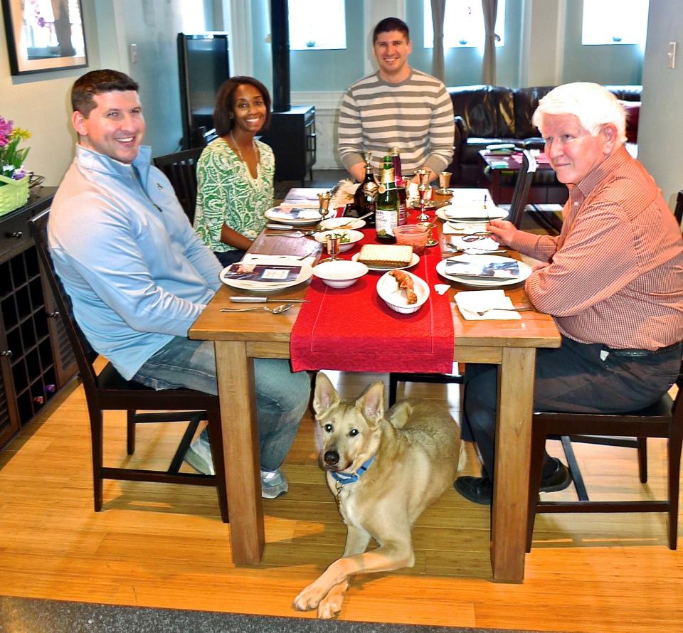 Susan McTigue and family at a seder.