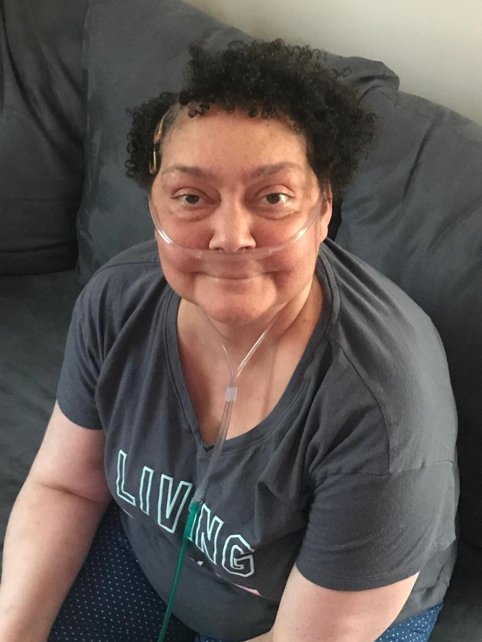 Arielle Reavis&rsquo;s mother, Dina Bailey, in late June. Bailey was hospitalized with coronavirus in May, but tested negative in June. (Photo: Arielle Reavis)