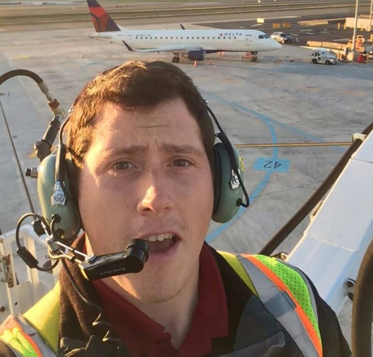 This undated selfie picture available on social media on August 11, 2018 shows Richard B Russell, a ground service agent at Seattle-Tacoma International Airport who stole a plane and flew it for about an hour before crashing on an island