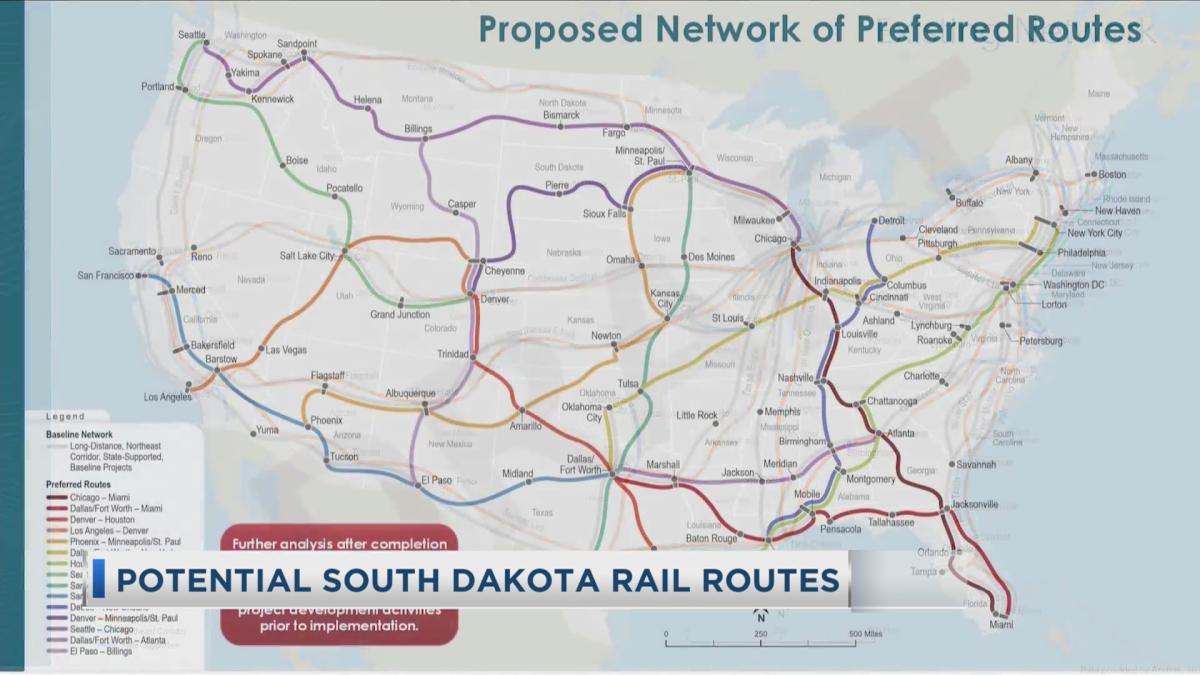 Potential South Dakota Amtrak Rail Routes, 2-22