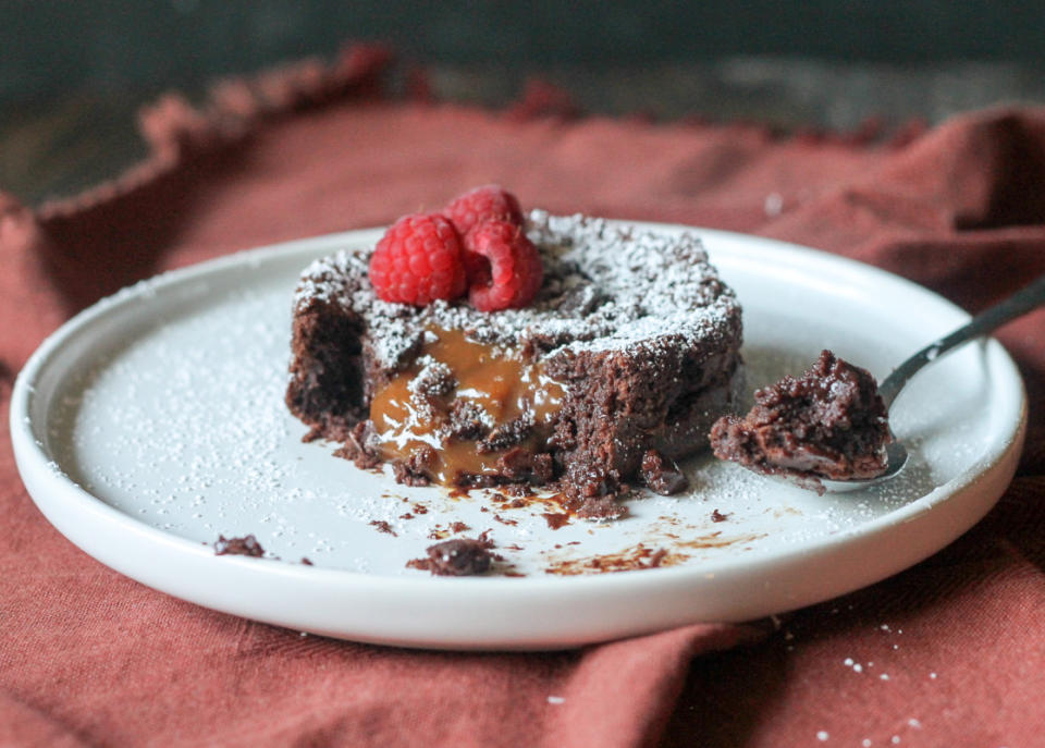 <p>Parade</p><p>This recipe makes just two small lava cakes, so they're perfect for <a href="https://www.yahoo.com/lifestyle/happy-valentines-day-quotes-200-125054591.html" data-ylk="slk:Valentine's Day;elm:context_link;itc:0;sec:content-canvas;outcm:mb_qualified_link;_E:mb_qualified_link;ct:story;" class="link  yahoo-link">Valentine's Day</a>! And best of all? You can have them from mixer to the table in just 25 minutes. </p><p><strong>Get the recipe: </strong><strong><a href="https://parade.com/841223/rachelconners/easy-chocolate-lava-cakes-for-2-two-ways/" rel="nofollow noopener" target="_blank" data-ylk="slk:Easy Chocolate Lava Cakes for 2 (Two Ways!);elm:context_link;itc:0;sec:content-canvas" class="link ">Easy Chocolate Lava Cakes for 2 (Two Ways!)</a></strong></p>