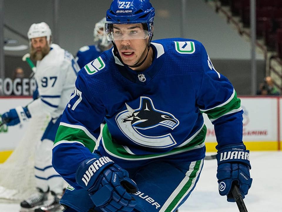 The Canucks on Monday say they mutually agreed with Travis Hamonic for the defenceman to take a leave of absence for personal reasons. Hamonic didn&#39;t report to training camp in September after playing 38 games in his first season with Vancouver. (Bob Frid-USA TODAY Sports via Reuters - image credit)