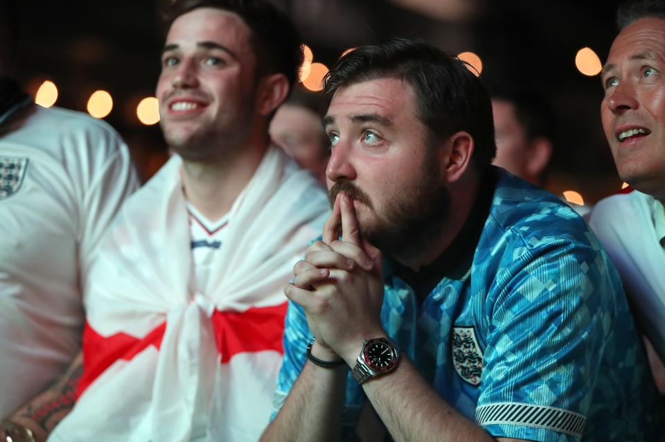 Fans watching England versus Denmark (PA Wire)