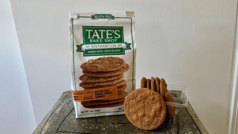 Tate's ginger cookies and bag