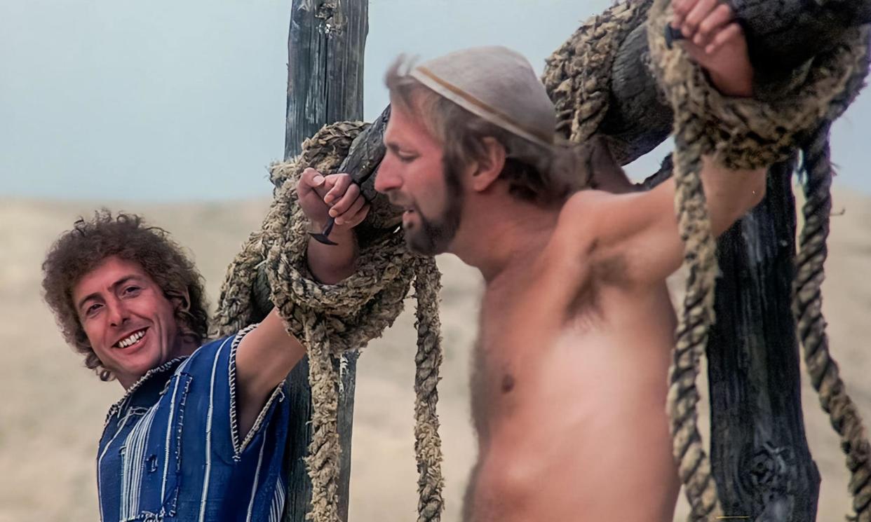 <span>Giving the audience a grin … Eric Idle and Graham Chapman in Life of Brian.</span><span>Photograph: Landmark Media/Alamy</span>