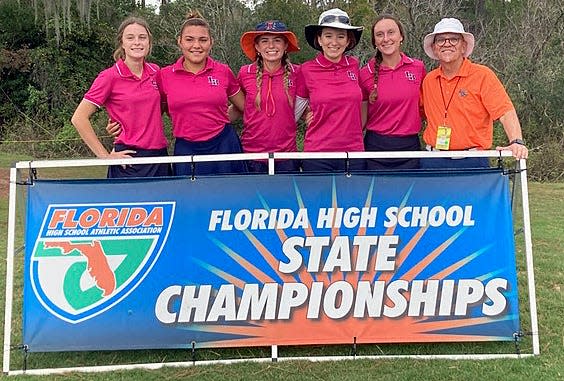 The Lemon Bay High girls golf team finished 13th in the state in Class 2A.