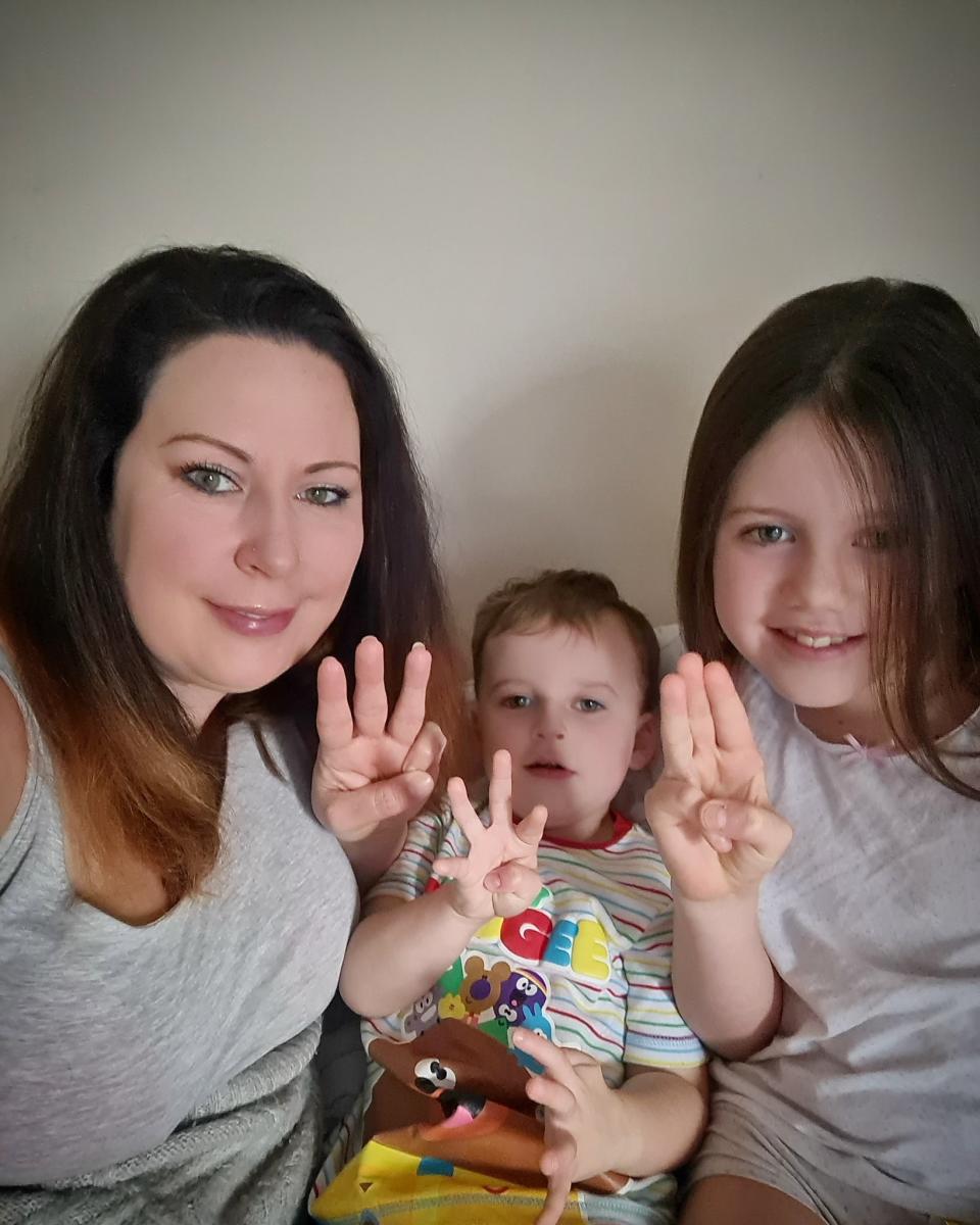 Jessica Lawrence, left, with her children Joe, centre, and Eva, right (Jessica Lawrence)