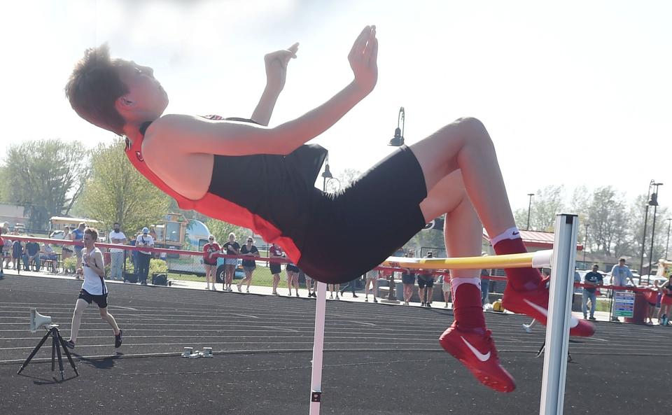 Dillon Zwanziger, seen here at the 2022 Class 3A qualifying track and field meet in Gilbert, enters the 2024 state meet ranked third among qualifiers in the 3A boys high jump.