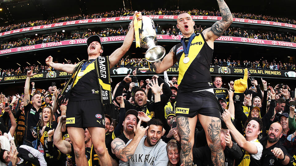 A crowd of up to 50,000 people will be allowed to attend the AFL's round one match at the MCG between Richmond and Carlton. (Photo by Mark Metcalfe/AFL Photos/via Getty Images )