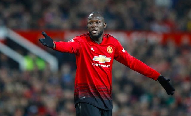 Romelu Lukaku playing for Manchester United