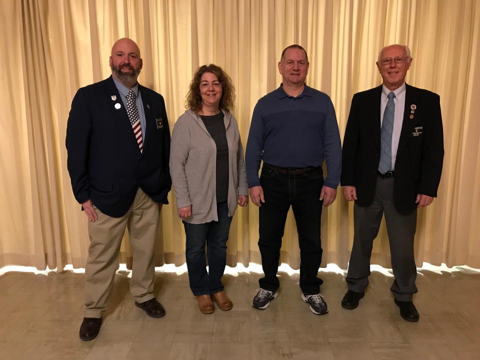 From left to right are Matthew Sanborn, Exalted Ruler, Rochester Elks #1393; Marlene Graves, SHP; Jim Graves, SHP and Norman Gervais, Rochester Elks Secretary and Elks National Foundation Chairman.