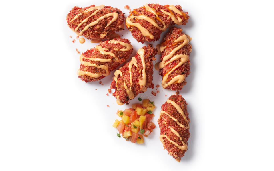 <p>Parade</p><p>Oven-fried, covered in flamin' hot Cheetos breading and then drizzled with spicy Sriracha mayo.</p><p><strong>Get the recipe: <a href="https://parade.com/724107/parade/oven-fried-flamin-hot-chicken-wings/" rel="nofollow noopener" target="_blank" data-ylk="slk:Flamin' Hot Cheetos Wings;elm:context_link;itc:0;sec:content-canvas" class="link ">Flamin' Hot Cheetos Wings</a></strong></p>