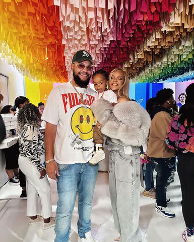 <p>Rorrey Fenty/Instagram</p> Rorrey Fenty and Rihanna with Rihanna's son RZA in 2024