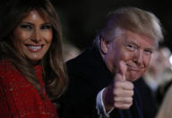 <p>\President Donald Trump and first lady Melania Trump participate in the National Christmas Tree Lighting and Pageant of Peace ceremony on the Ellipse near the White House in Washington, Nov. 30, 2017. (Photo: Jonathan Ernst/Reuters) </p>