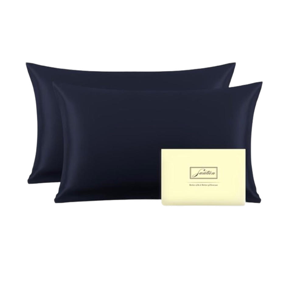 Suatien silk pillows against white background