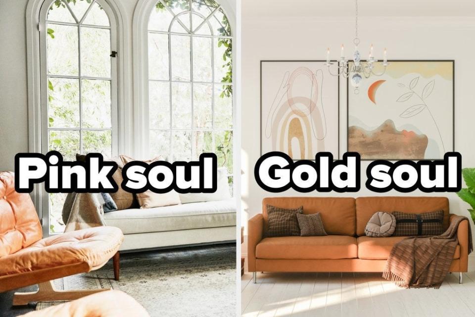 Pink soul or gold soul living room