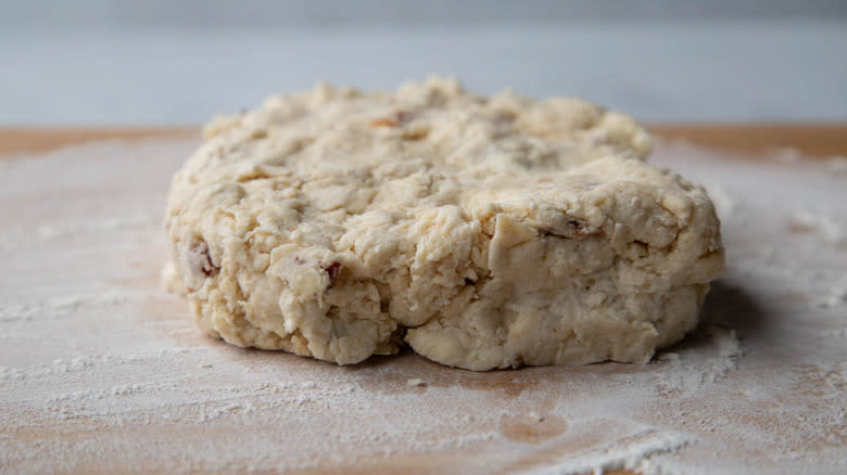 dough on floured surface