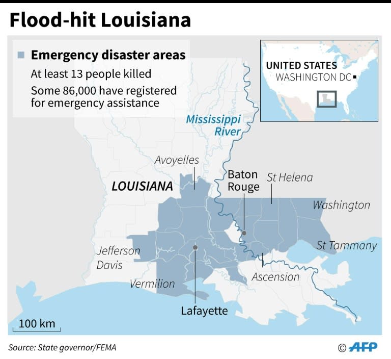 Flood-hit Louisiana