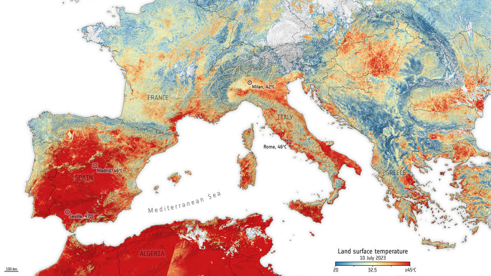 ESA Europe heatwave