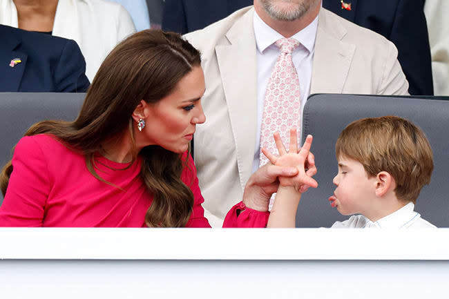 Prince Louis pokes his tongue out at his mum
