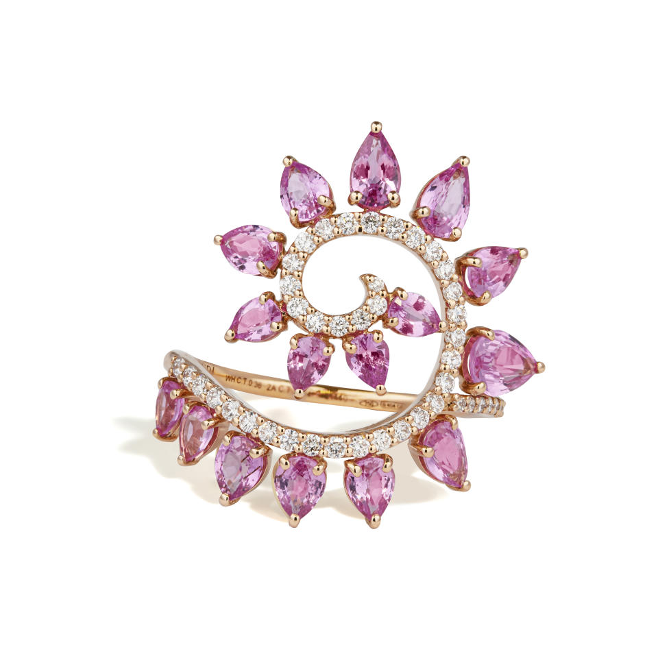 A Gismondi 1754 Genesi ring with pink sapphires.