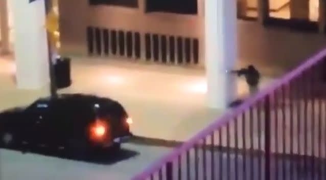 Fox4 in the US broadcast amateur video of a shootout that left a police officer dead. Photo: Fox4