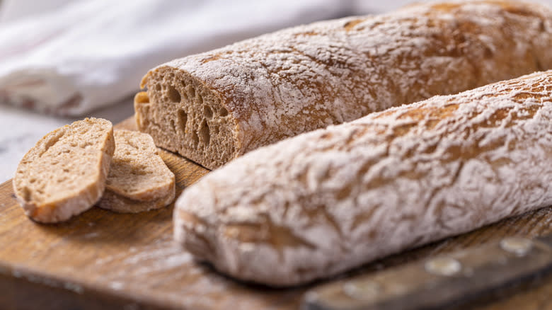 Loaf of ciabattta bread