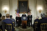 U.S. President Barack Obama (C) announces his nomination of Janet Yellen (L) to head the Federal Reserve at the White House in Washington October 9, 2013. U.S Federal Reserve Vice Chair Yellen said on Wednesday she would do her utmost to promote maximum employment, stable prices, and a strong and stable financial system if she is confirmed by the U.S. Senate to run the central bank.The nomination puts Yellen on course to be the first woman to lead the institution in its 100-year history. Also pictured is current Fed Chairman Ben Bernanke (R). REUTERS/Jonathan Ernst