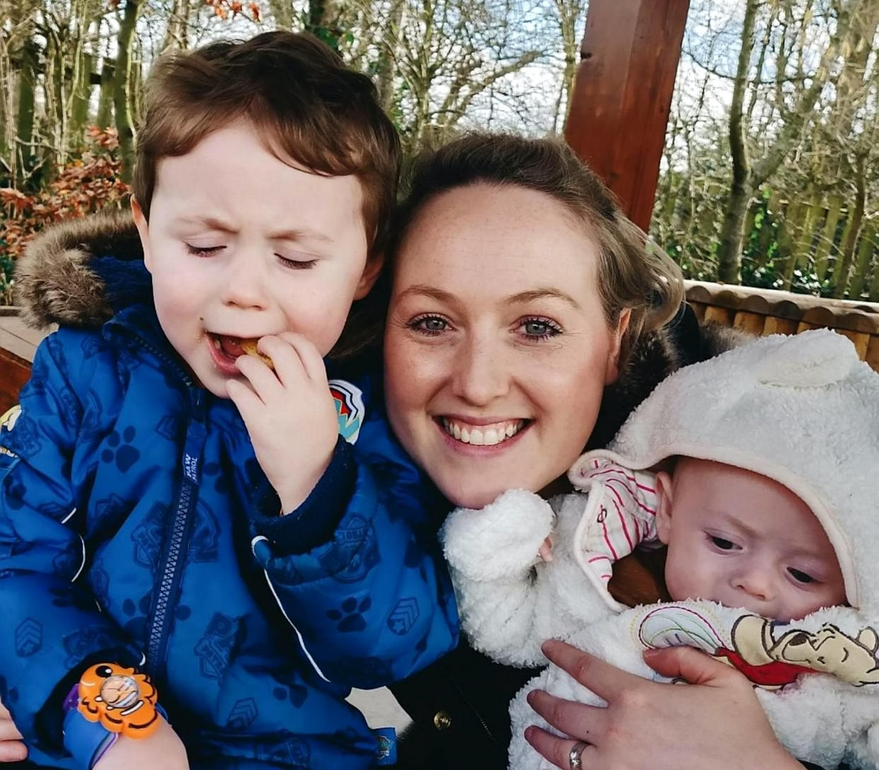 Sarah Boyle with her children Teddy and Louis. [Photo: SWNS]