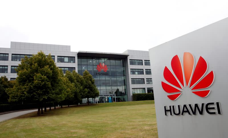FILE PHOTO: Huawei headquarters building is pictured in Reading