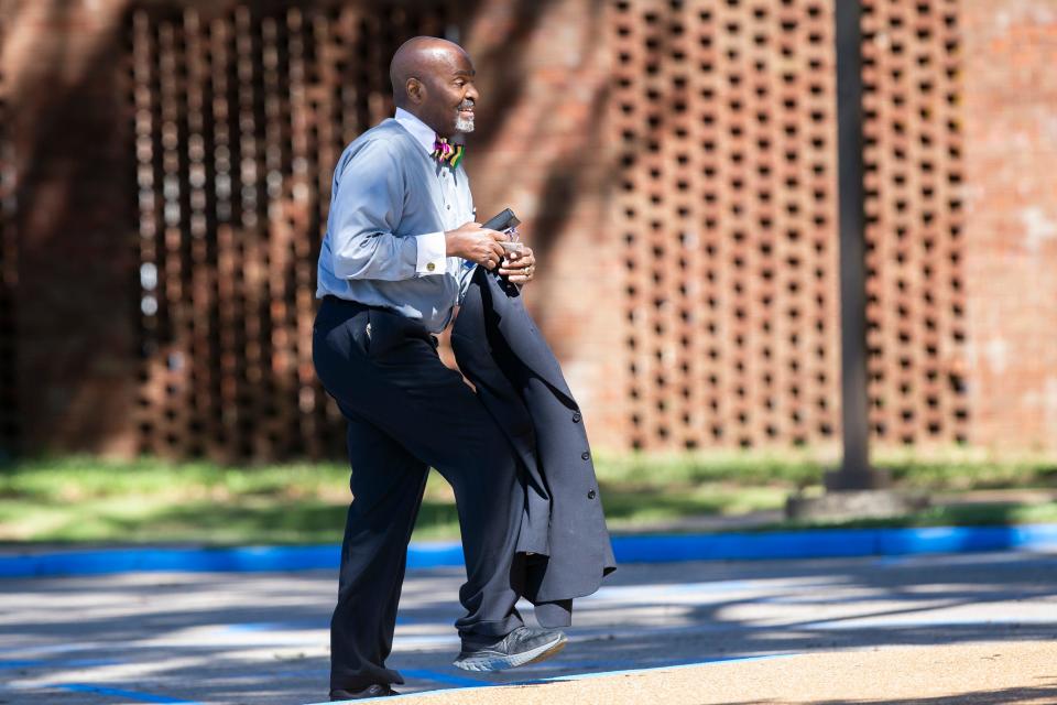 State Rep. G.A. Hardaway walks into the “Celebration of Life” service for former U.S. Congressman and Tennessee Gov. Don Sundquist at Christ Church Memphis in Memphis, Tenn., on Thursday, August 31, 2023.