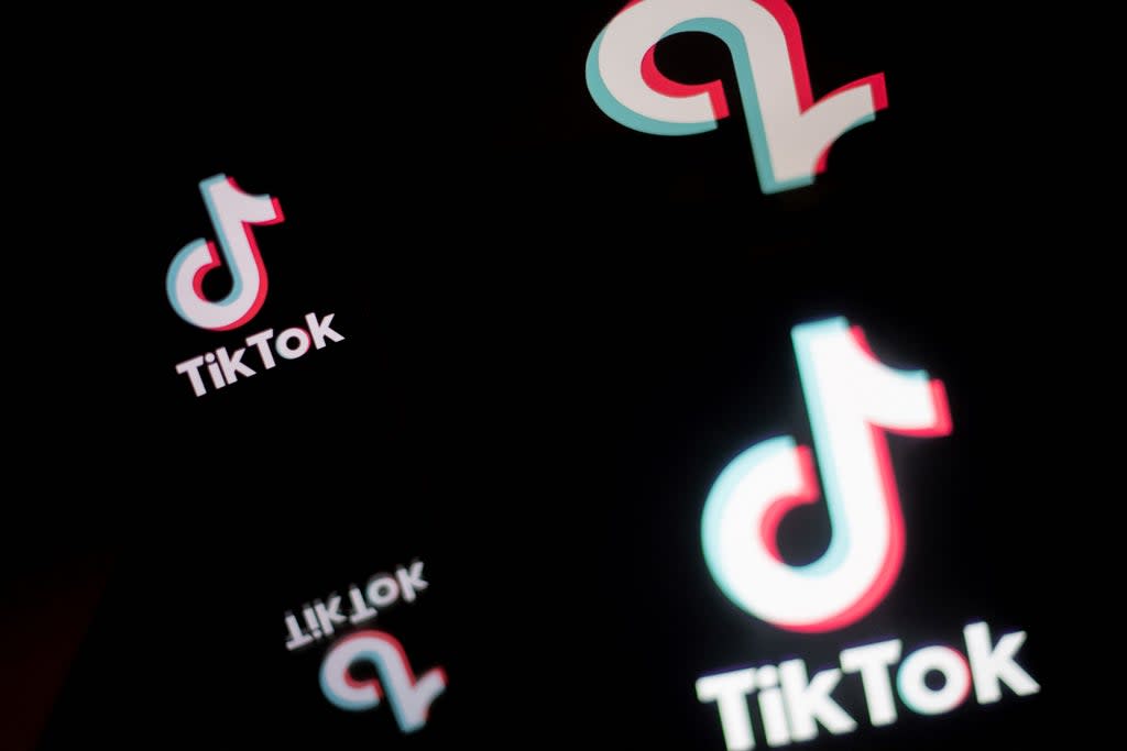 A picture taken on 21 January 2021 in Nantes, western France shows a smartphone with the logo of Chinese social network Tik Tok (AFP via Getty Images)