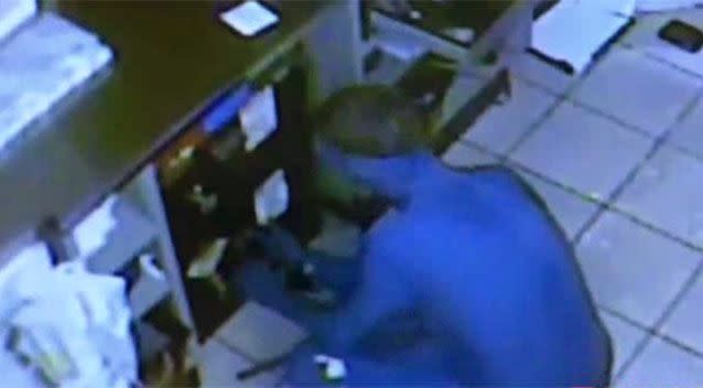 The burglar bungled his attempt to crack the safe. Source: Supplied